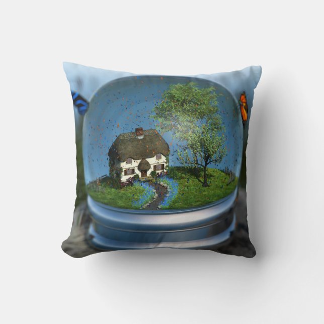 Butterfly Globe Pillow Kudde (Framsida)