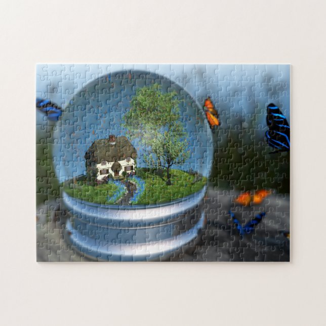 Butterfly Globe Puzzle Pussel (Horisontell)
