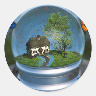 Butterfly Globe Stickers Runt Klistermärke