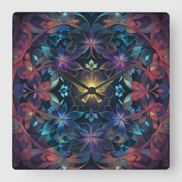 Butterfly Glow Fyrkantig Klocka