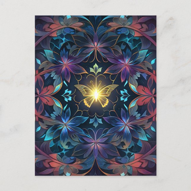 Butterfly Glow Vykort (Framsida)