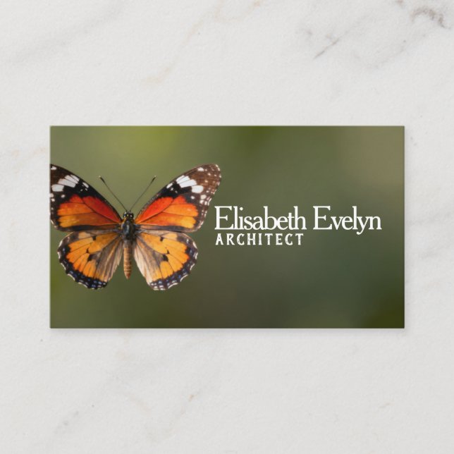 Butterfly Grace: Nature-Inspired Business Card Visitkort (Framsida)