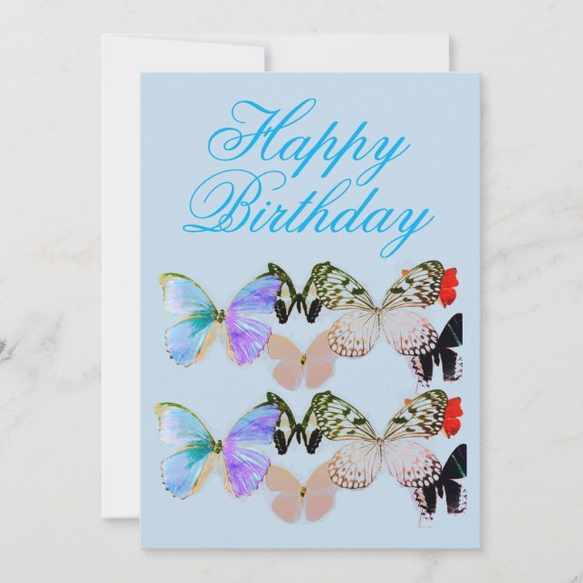 Butterfly Grattis på födelsedagen Card Tack Kort (Framsida)