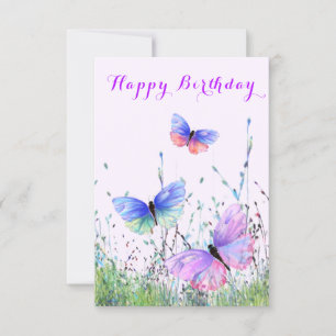 Butterfly Grattis på födelsedagen-kort
