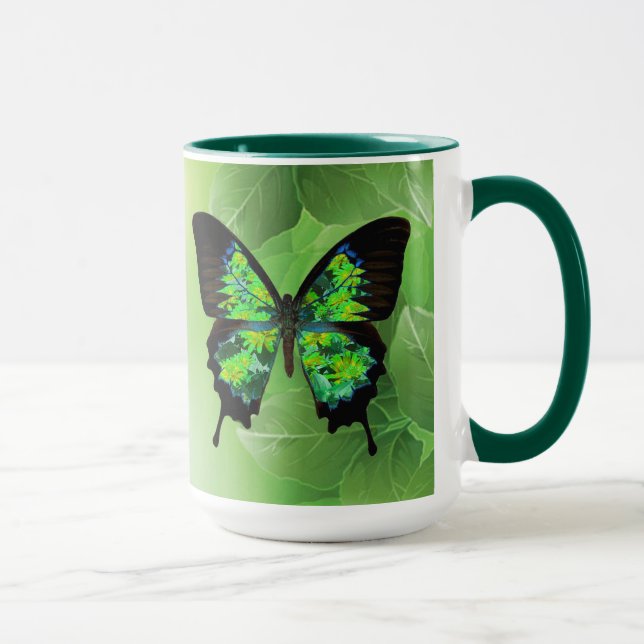 Butterfly grönt Mugg (Höger)