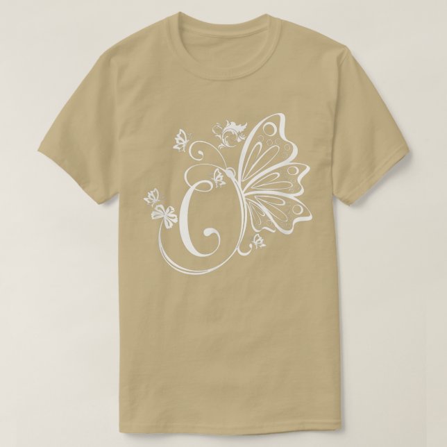 Butterfly Grunge Fairycore Aesthetic Brev C Mono T Shirt (Design framsida)