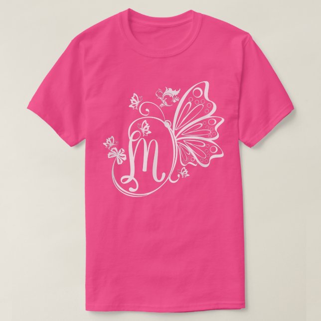 Butterfly Grunge Fairycore Aesthetic Brev M Mono T Shirt (Design framsida)