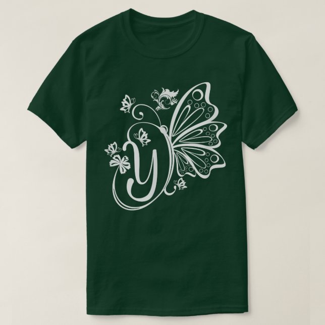 Butterfly Grunge Fairycore Aesthetic Brev Y Mono T Shirt (Design framsida)