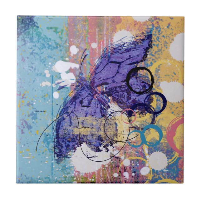 Butterfly Grunge Kakelplatta (Framsidan)