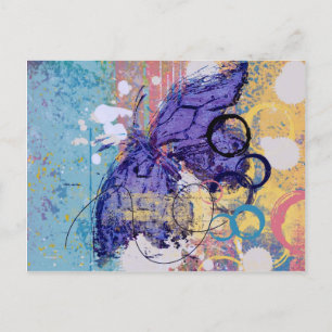 Butterfly Grunge Vykort