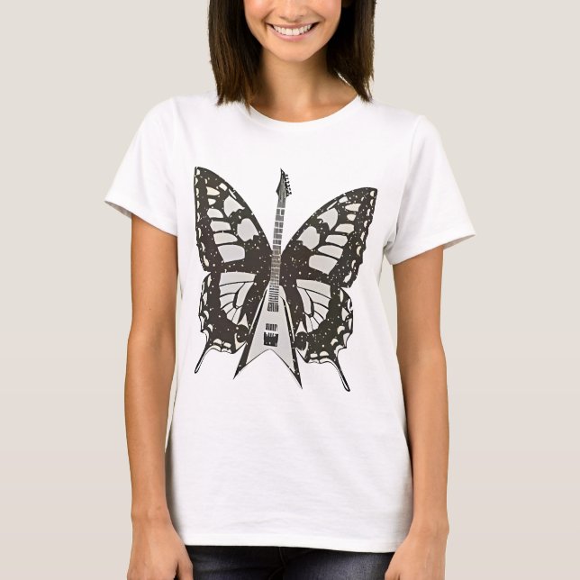 butterfly guitar t shirt (Framsida)