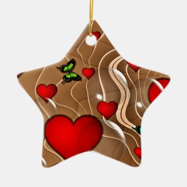 Butterfly & Guld Julgransprydnad Keramik (Framsidan)