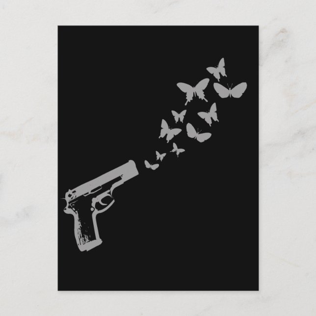 Butterfly Gun T-shirt/Earth Day T-shirt Vykort (Framsida)