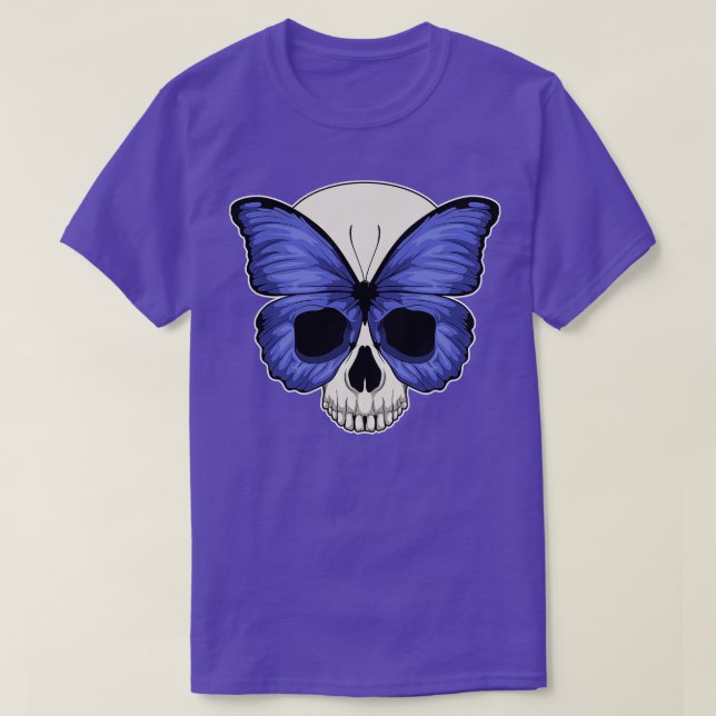 Butterfly Halloween Skull T Shirt (Design framsida)