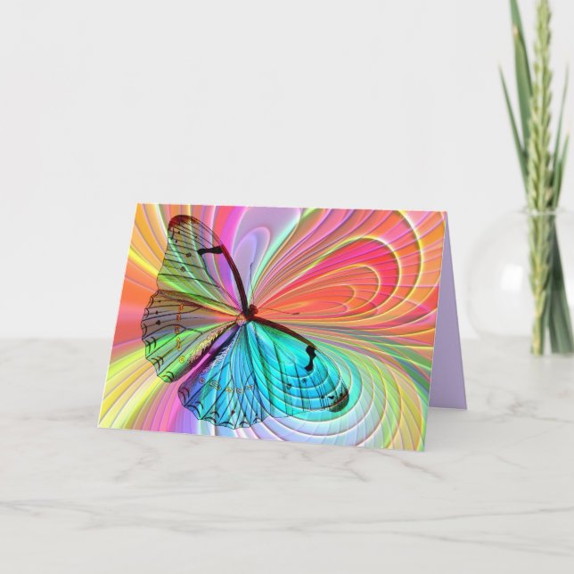 butterfly-hälsningskort kort (Framsida)