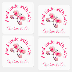 Butterfly Handmade with Kärlek Product Personlig Klistermärke