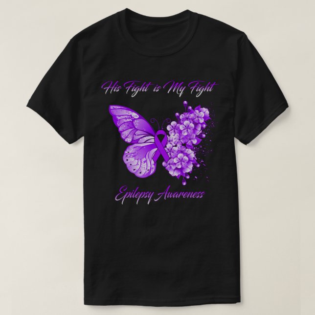 Butterfly Hans Fight är medvetenheten om min epile T Shirt (Design framsida)