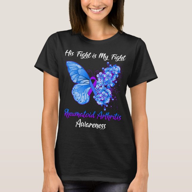Butterfly Hans Fight är min Fight Rheumatoid T Shirt (Framsida)
