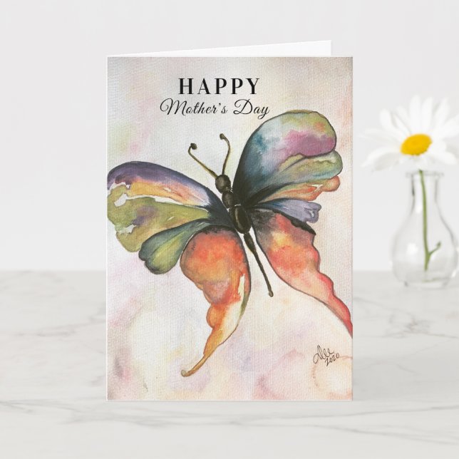 Butterfly Happity Mors dag Card Kort (Liten växt)