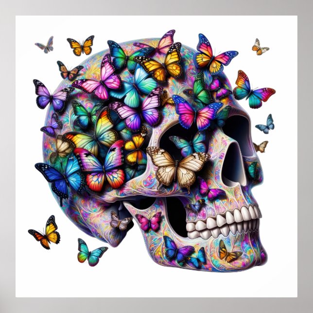 Butterfly Harmony Skull Poster (Framsidan)