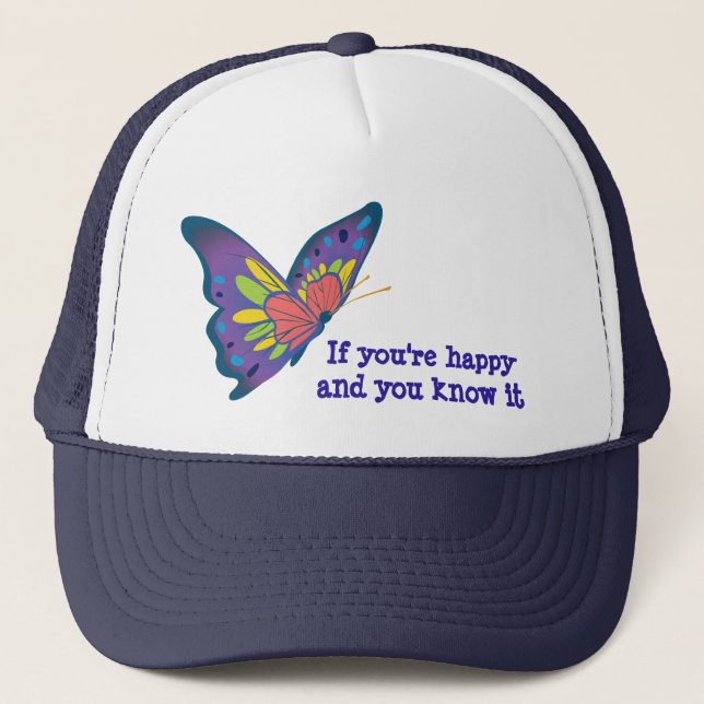 Butterfly Hat - Lycklig Hat Keps (Framsida)