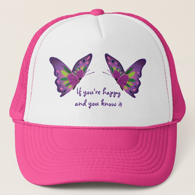 Butterfly Hat - Lycklig Hat Keps (Framsida)