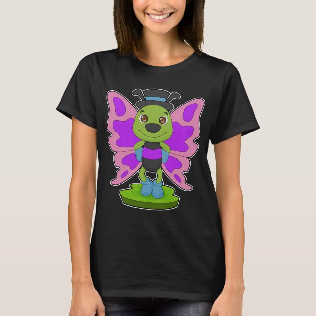 Butterfly Hat T Shirt (Framsida)