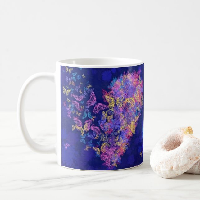 Butterfly Heart Coffee Mugg (Med munk)