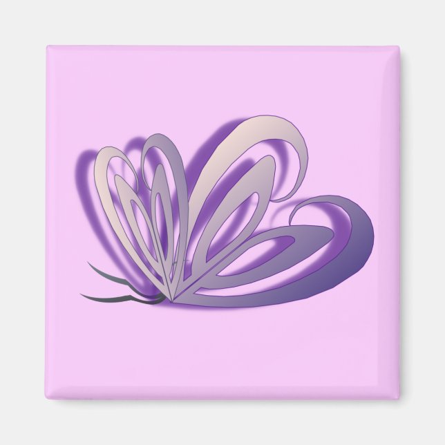 Butterfly Heart Design Magnet (Framsidan)
