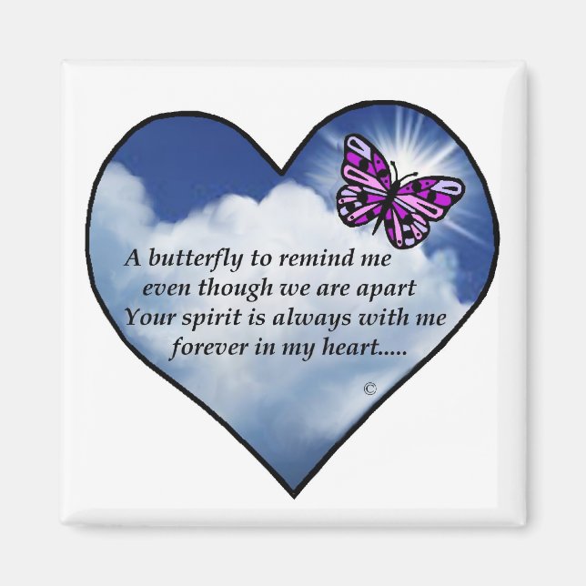 Butterfly Heart Dikt Magnet (Framsidan)
