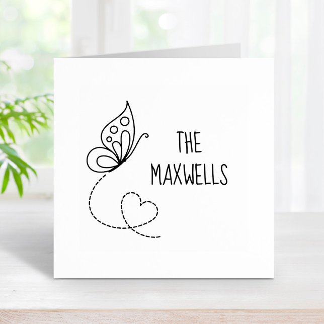 Butterfly Heart Family Namn Stämpel (Skapare uppladdad)