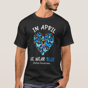Butterfly Heart i april.. Vi Bäror Blue Autism Med T Shirt