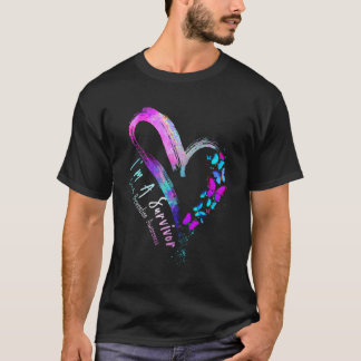 Butterfly Heart I_m A Survivor Suiciicid Preventio T Shirt