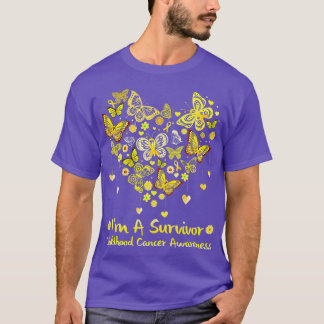 Butterfly Heart Im A Survivor Childature Cancer Aw T Shirt