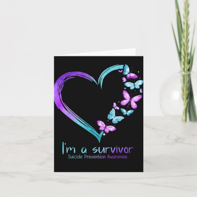 Butterfly Heart Im A Survivor Suicide Prevention  Kort (Framsida)
