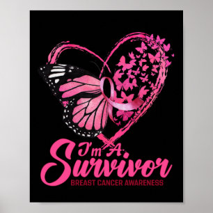 Butterfly Heart, jag är en Survivor Breast Cancer Poster