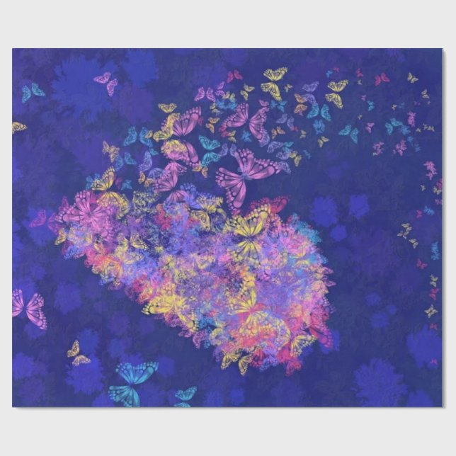 Butterfly Heart - Kärlek - Presentpapper (Platt)