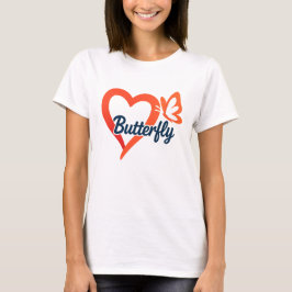 Butterfly Heart Kärlek | Romantiska kvinnor t-shir T Shirt