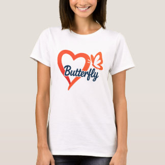 Butterfly Heart Kärlek | Romantiska kvinnor t-shir T Shirt