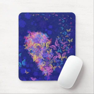 Butterfly Heart Mouse Pad - Kärlek Musmatta