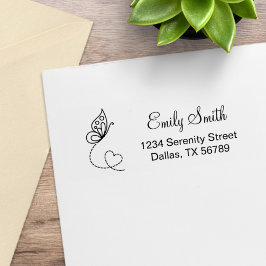 Butterfly Heart-Returadress Stämpel