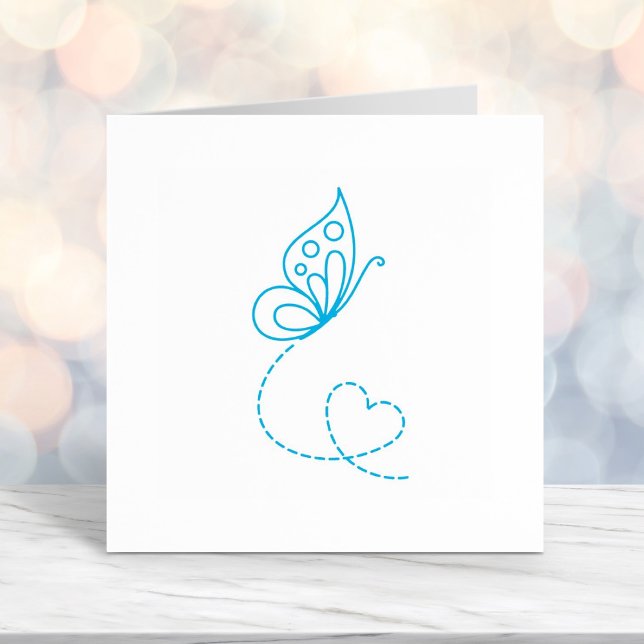 Butterfly Heart Självfärgande Stämpel (Skapare uppladdad)