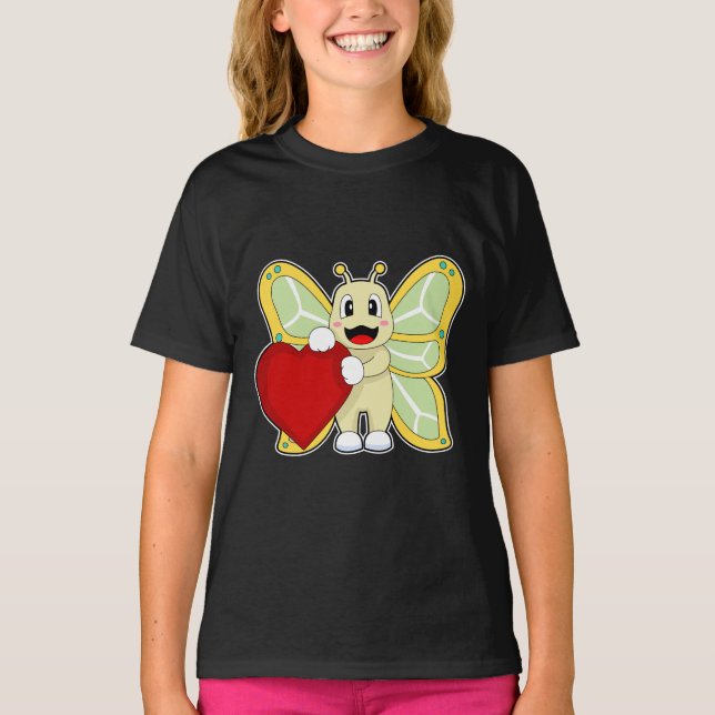 Butterfly Heart T Shirt (Framsida)