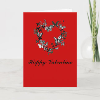Butterfly Heart Valentines kort