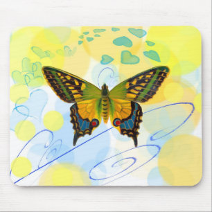 Butterfly Hearts Mousepad Musmatta