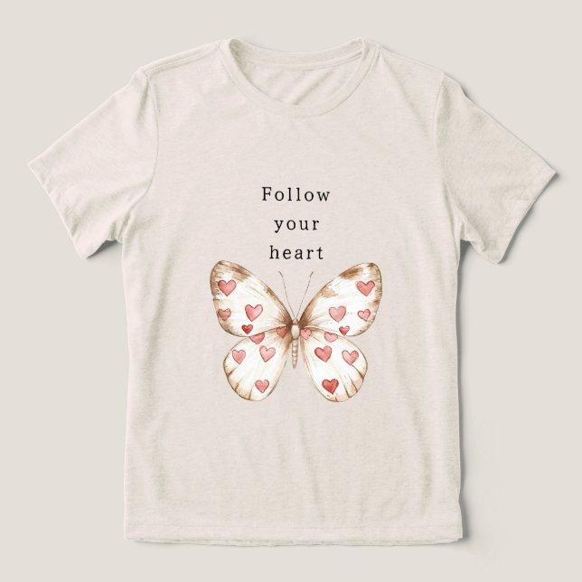Butterfly Hearts T Shirt (Design Framsida)