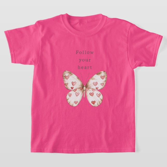 Butterfly Hearts T Shirt (Laydown)