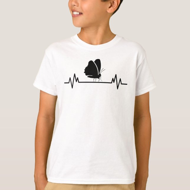 Butterfly Heartslag Funny Insekt Butterflies Gift T Shirt (Framsida)