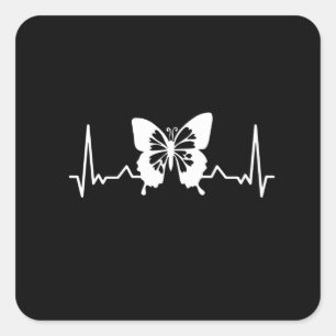 Butterfly Heartslag Fyrkantigt Klistermärke