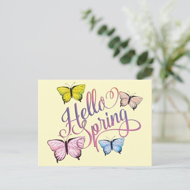 Butterfly Hej Vår Vykort (Stående Fram)